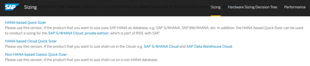 Offline SAP Sizing Questionnaire